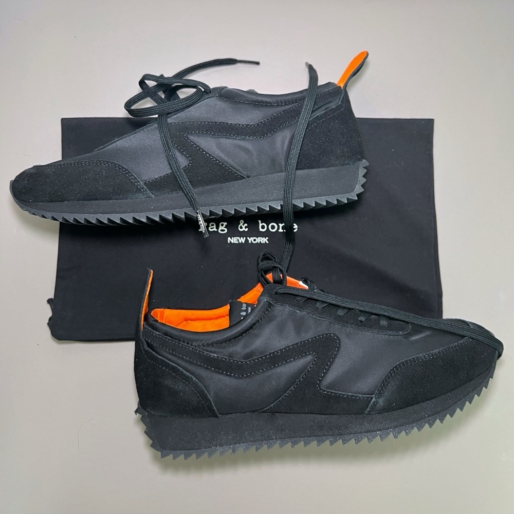 Rag & Bone — Black Retro Runner Bomber Sneakers